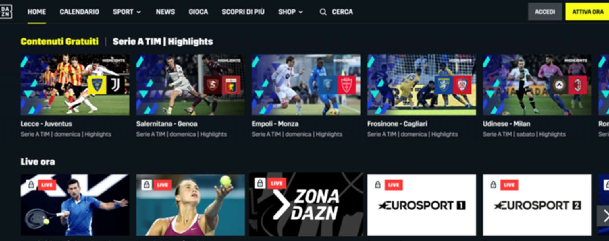 DAZN: i contenuti da guardare gratis in streaming