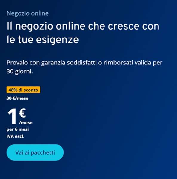 ionos piano ecommerce offerta