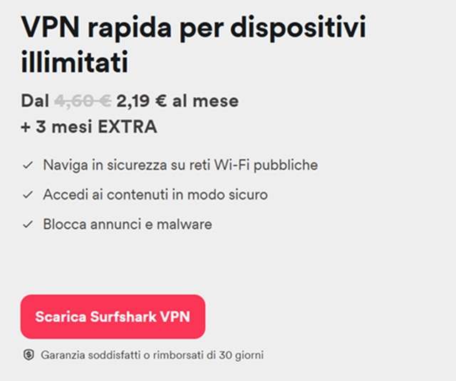 vpn surfshark offerta