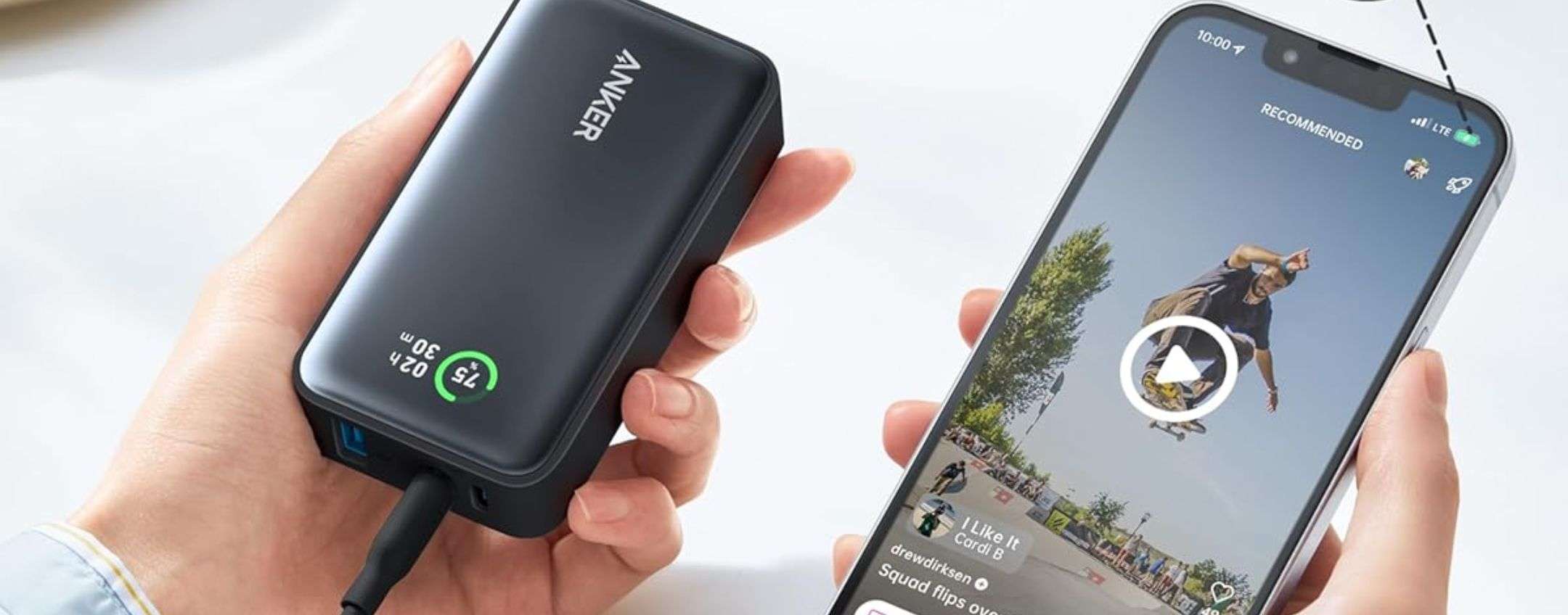 Power bank da 10.000mAh con ricarica RAPIDA: su Amazon in sconto (-30%)