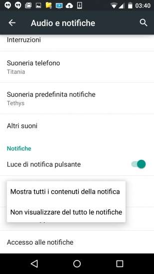 Impostazioni delle notifiche