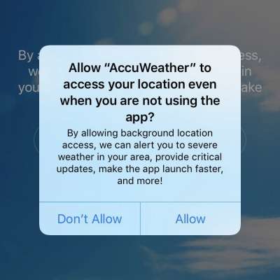 AccuWeather geolocalizzazione