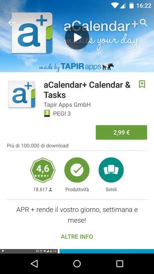 aCalendar+ per Android.