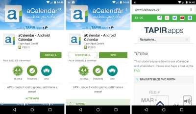 aCalendar: download ed installazione.