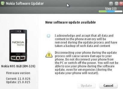 Aggiornamento Nokia N95 8GB