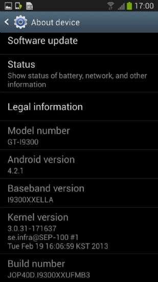 Android 4.2.1 Galaxy SIII