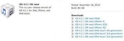 Apple iOS 4.2.1 GM