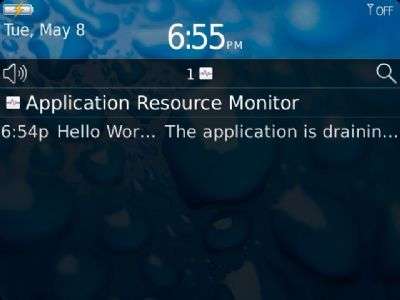 Application Resource Monitor per BlackBerry 7.1