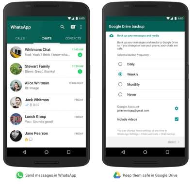 Backup di WhatsApp su Google Drive