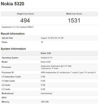 Benchmark del Nokia 5320