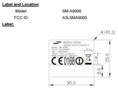 Certificazione FCC per Galaxy A9