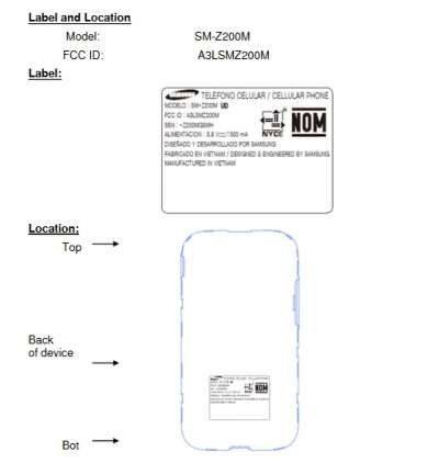 Certificazione FCC per il Samsung Z2