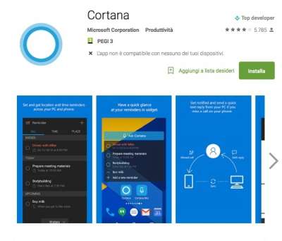 Cortana sul Play Store