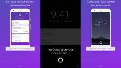 Cortana sulla schemata di blocco