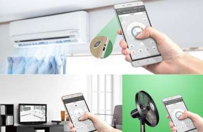 Un sistema a raggi infrarossi e un'app consentono di controllare a distanza diversi elettrodomestici