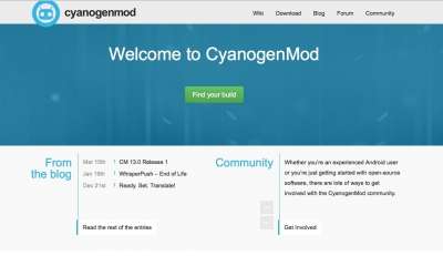 L'home del sito Cyanogenmod.org