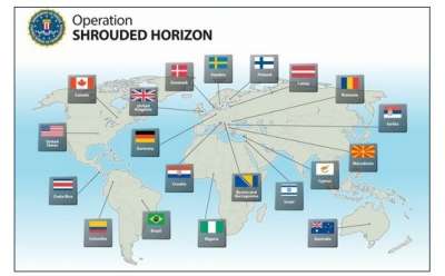 Uno screenshot dal sito dell'FBI l'operazione internazionale Darkode