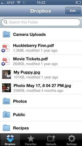 DropBox iPhone 5