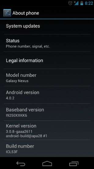 Galaxy Nexus 4.0.2