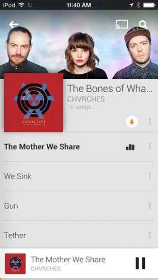 Google Play Music iOS