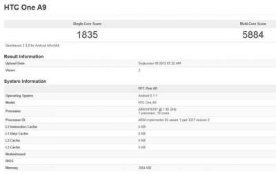 HTC One A9 su Geekbench