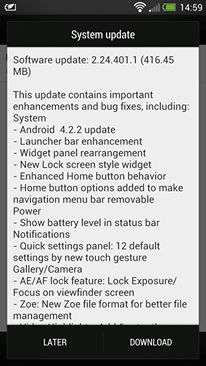 HTC One Android 4.2.2