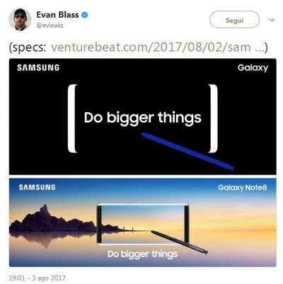 Il nuovo tweet di Evan Blass