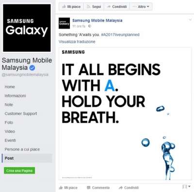 Il post su Samsung Mobile Malesia