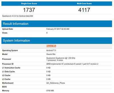 Il test su Geekbench