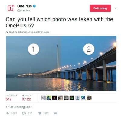 Il tweet di OnePlus