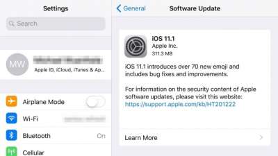 iOS 11 pronto per l'aggiornamento