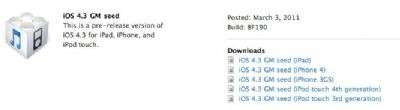 iOS 4.3 Golden Master 