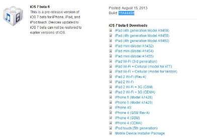iOS7 beta 6