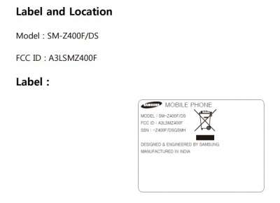 Label del SM-Z400F/DS