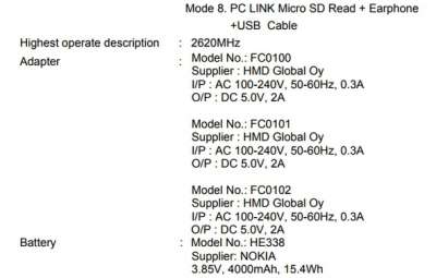 Le info sulla batteria del Nokia 2