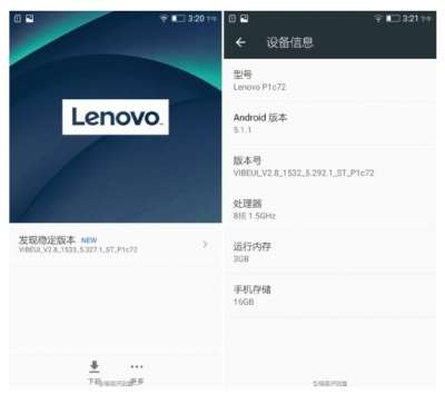 Lenovo Vibe P1 (specifiche, fonte Weibo)