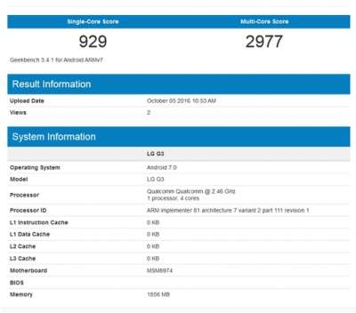 LG G3 con Android 7