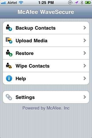 McAfee WaveSecure iOS Edition