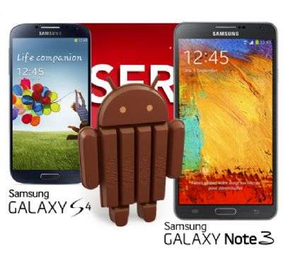 Note 3 e Galaxy S4 KitKat