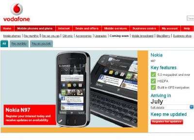 Nokia N97 Vodafone UK