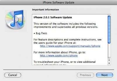 Nuovo firmware per iPhone