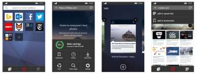 Opera Mini per Windows Phone (schermate)