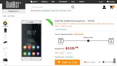 Oukitel K4000 in pre-order a 119,99 dollari