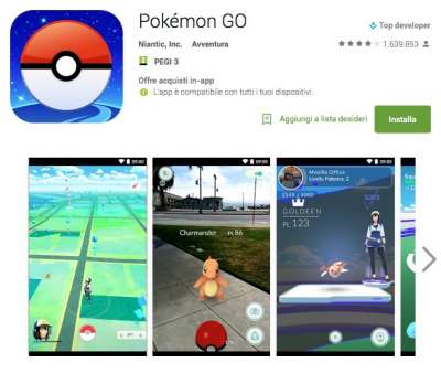 Pokèmon Go sul PlayStore