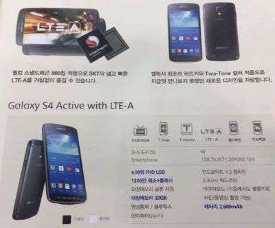 Samsung Galaxy S4 Active con Snapdragon 800