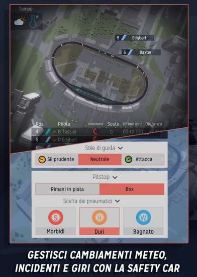 Schermata di Motorsport Manager Handheld