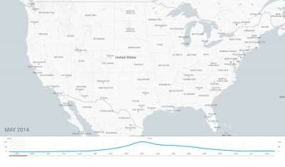 Shopping Insights: mappa di diffusione della ricerca di un prodotto