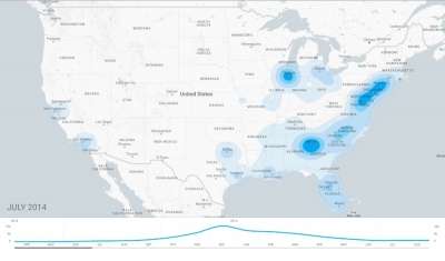 Shopping Insights: mappa di diffusione della ricerca di un prodotto