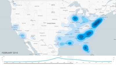 Shopping Insights: mappa di diffusione della ricerca di un prodotto