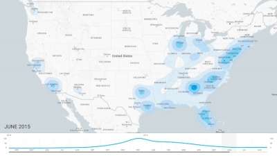 Shopping Insights: mappa di diffusione della ricerca di un prodotto